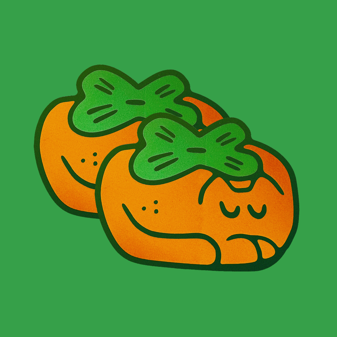 Persimmon Cat Sticker