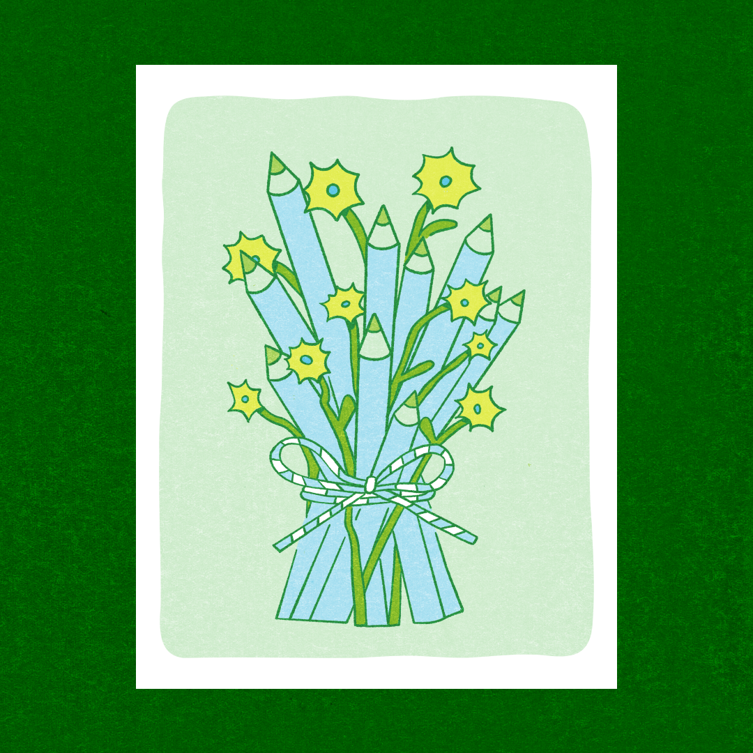 Pencil Bouquet Riso Print