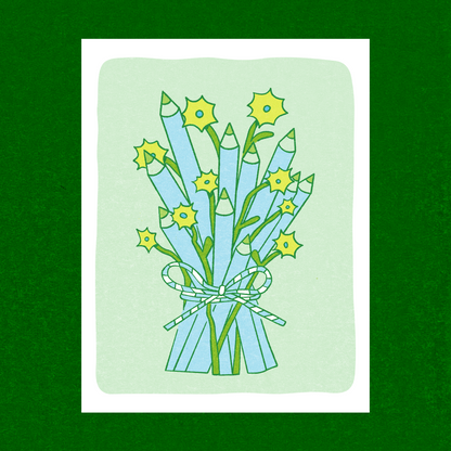 Pencil Bouquet Riso Print