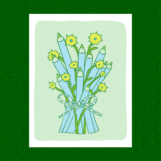 Pencil Bouquet Riso Print