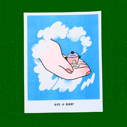 Rice is Ready Risograph Print