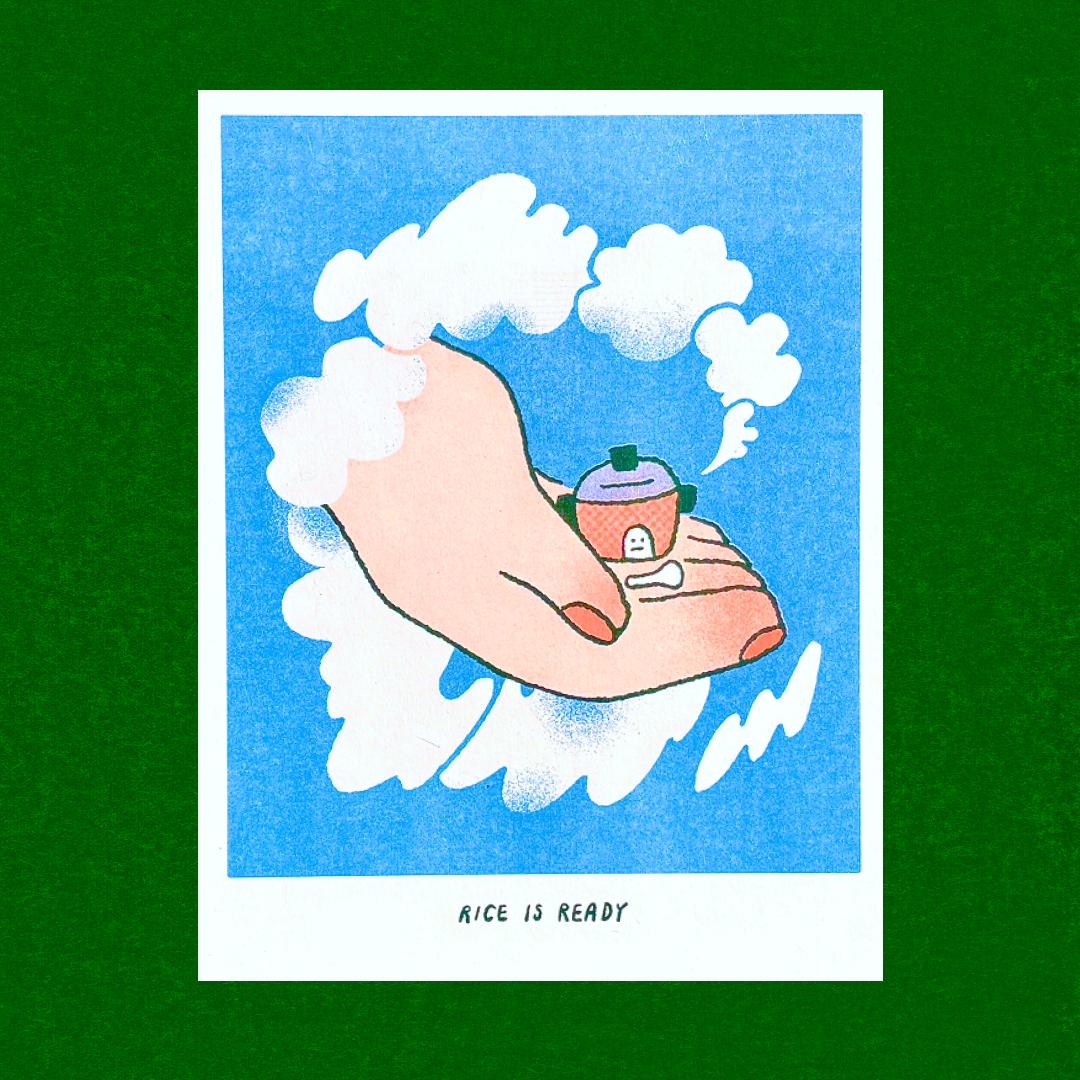 Rice is Ready Risograph Print