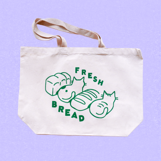 Fresh Bread Cat Loaf Tote Bag