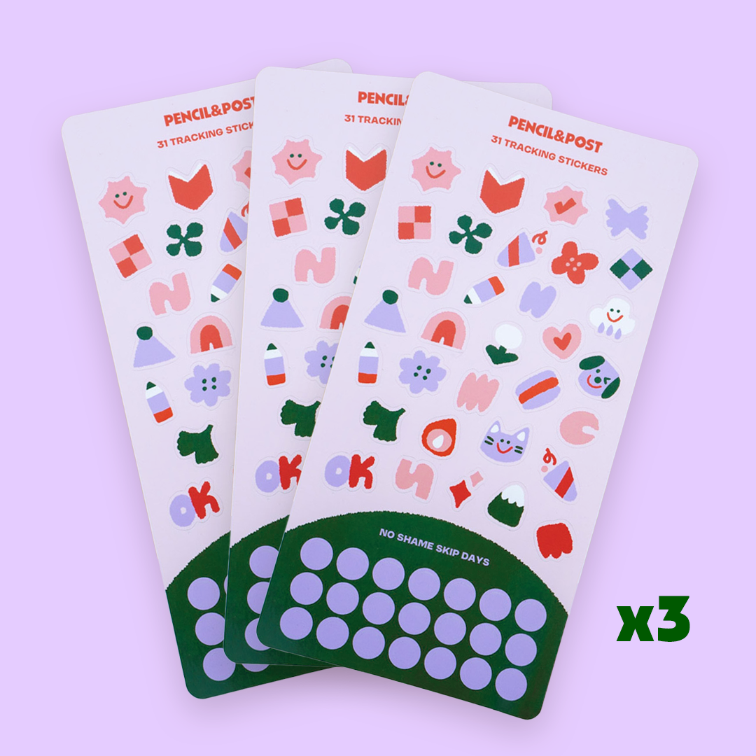 Habit tracker sticker sheet - pack of 3